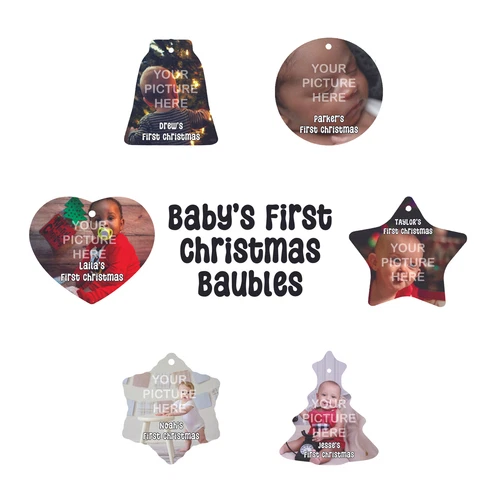 Baby's First Christmas Bauble with any Photo