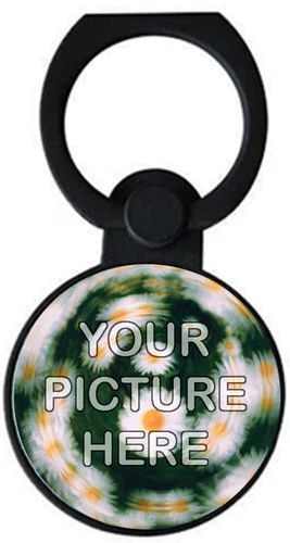 Round Black Phone Ring with any Photo