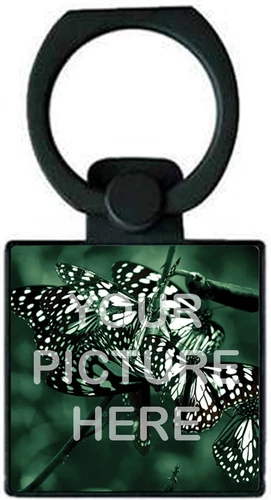 Square Black Phone Ring with any Photo