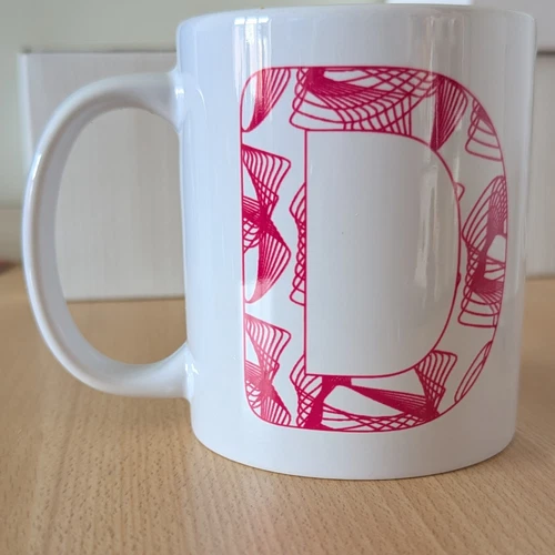 Dark Pink D Mug