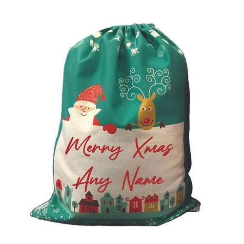Green Christmas Sack with Any Name