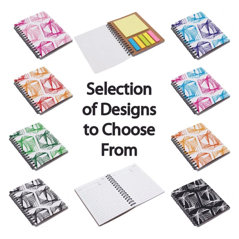 A6 Patterned Notepad that Includes Adhesive Sticky Notes and Tabs