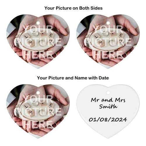 Hanging Wedding Decoration with any Photo - Heart