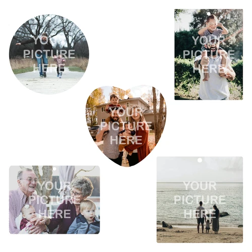 Car Air Freshener with any Photo - Circle, Heart, Square and Rectangle