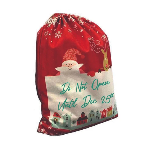 'Do Not Open Until Dec 25th' Red Christmas Sack