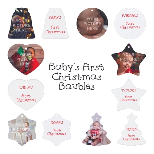 Baby's First Christmas Bauble with any Photo