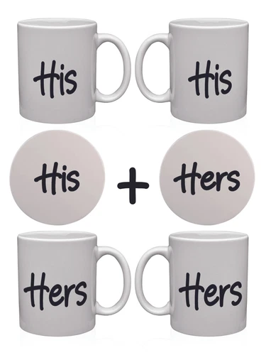GIFT SET - His and Hers Mugs With Coasters