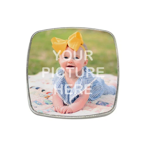 Square Shaped Metal Fridge Magnet with any Photo